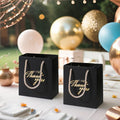 Wholesale Thank You Candy Bags Luxury Jewelry Cosmetic Packaging Gift Shopping Small Black Paper Bag With Handle