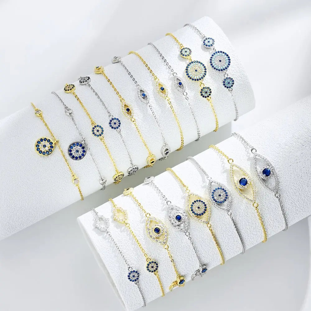 Fancy Women Jewelry Devil Eye Series Bracelets Luxury 5A Cubic Zirconia Chain Bracelets for Ladies Gift