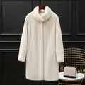 Custom European Luxury Women's Fur Coats Trench White Fur Trim Trench Coat Sable Fur Coat Price