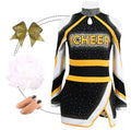 Custom Wholesale Sequins Orange Cheerleading Uniforms for Boys Cheerleader Uniform Elite Cheer Uniform Polyester