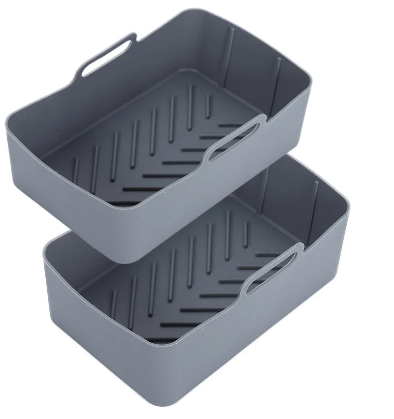 Reusable Rectangle 6QT/8QT Air Fryer Silicone Liners Silicone Air Fryer Liner Replacement Baking Tray Basket Insert