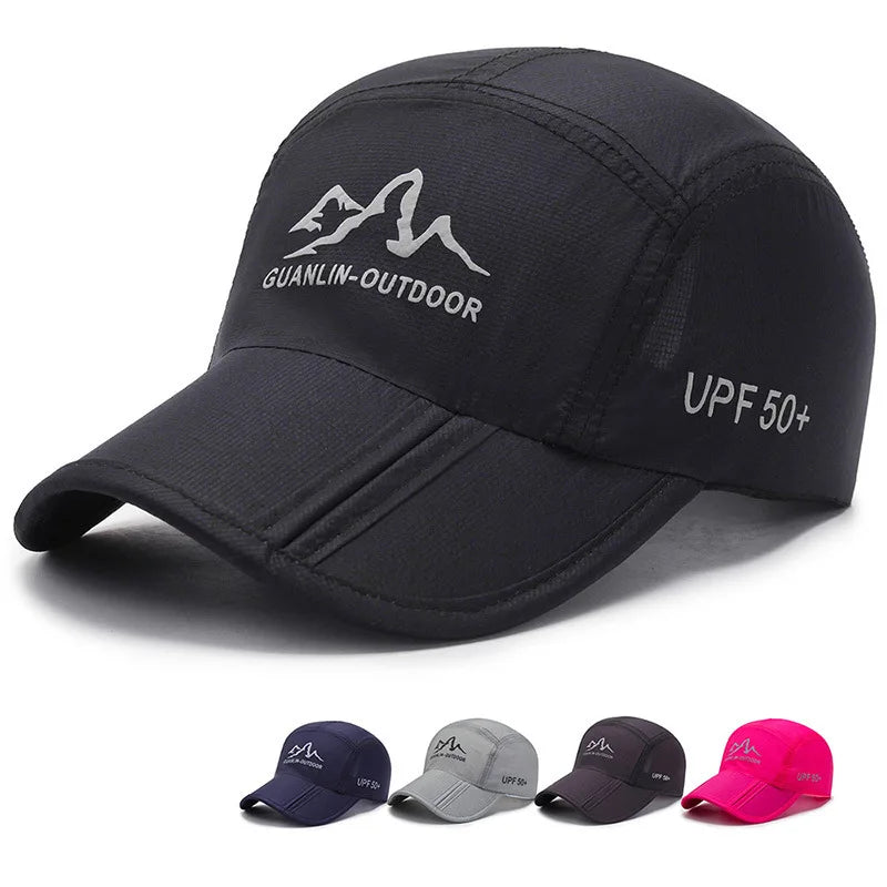 Women/Men Quick Drying Baseball Collapsible Cap Sun Hats Mesh Lightweight UV Protection for Indoor Outdoor