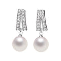 925 Sterling Silver Earrings Female Temperament Personality Diamond Pearl Earrings Korean Fashion Sterling Silver Jewelry
