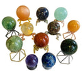 4-10cm Natural Round Crystal Ball Healing Orange Selenite Crystal Ball Emerald Citrine Holder Magic Crystal Sphere