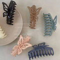Korean Fashion New Design Solid Color Shark Clip Custom Large butterfly Plastic Hair Claw Women Hair Accessory