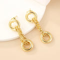 Women's Trendy 18K Gold Silver Metal Religious Huggie Earrings Unique Thick Circle Drop Stud Hook Shape Personalized Jewelry