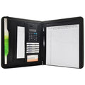 Custom Logo Zipper Portfolio with Calculator A4 Leather Padfolio Wallet Pattern Document Bag and File Holder