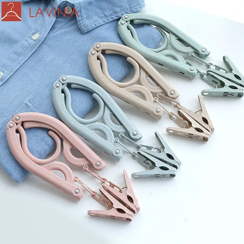 Lavinia Cheap Price Hangers for Traveling Camping Foldable Plastic Clothes Hangers Wardrobe & Clothing Organizer with Wall Mount