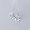 925 Sterling Silver Single Zircon Hollow Heart Pendant Necklaces for Women Fashion Jewelry MegaBDM