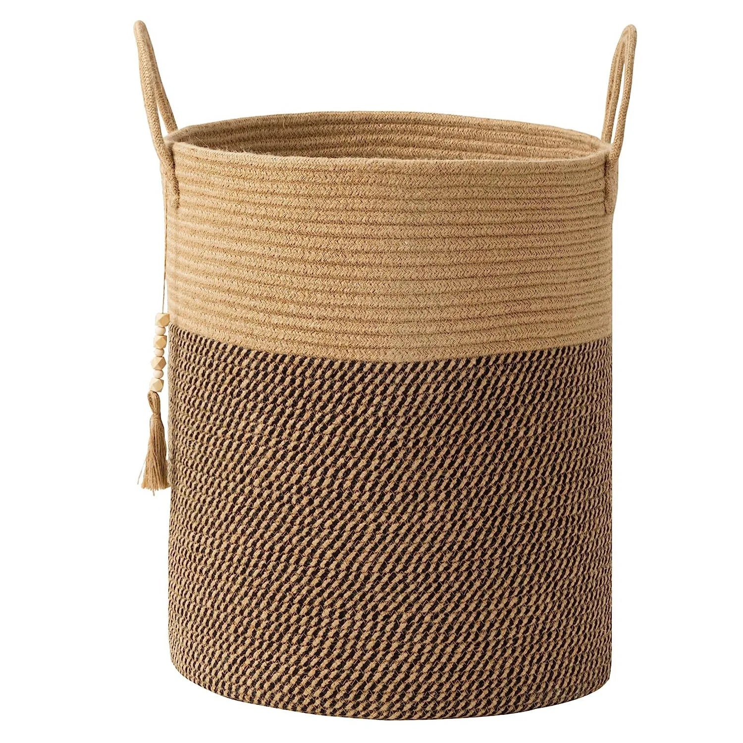 Cotton With Pendant Large Capacity Foldable Color Matching Sundries Laundry Storage Basket