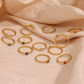 Hot Fashion Simple Light Luxury Birthday Tail Ring Fine Jewelry Stainless Steel Plated 18K Birthstone Ring