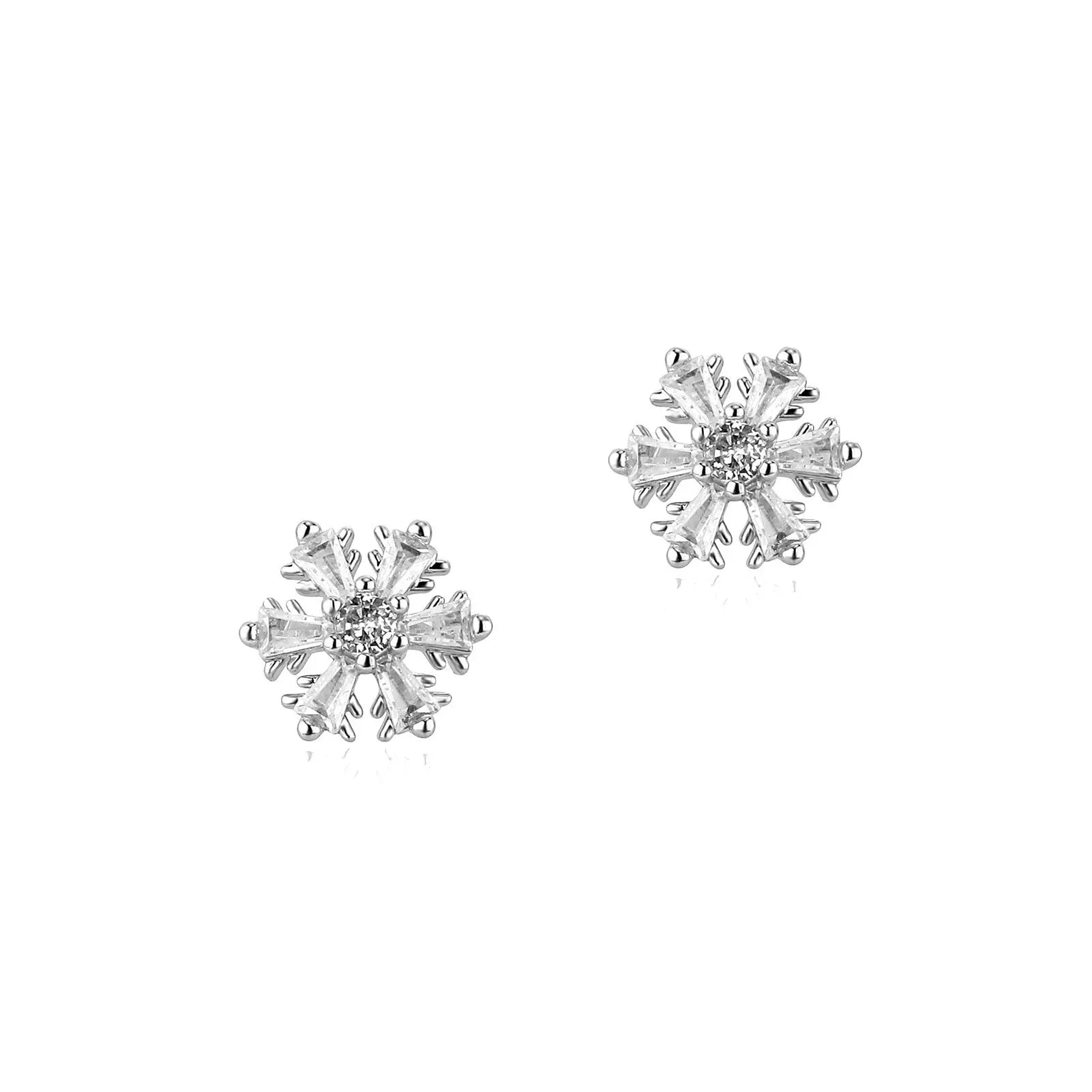 Wholesale Snowflake Studs Earrings Simple Style Fashionable Snow Flower Ear Studs Women Girls Jewelry