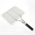 Hot Sale Portable 430 Stainless Steel BBQ Grilling Basket Removable Wood Handle Set for Charcoal Bags Stick for Home Use