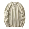 China Factory Men's Casual 100%Cotton TShirt Long Sleeve TShirt Spring Autumn Casual Henry Collar Men Blank  Oversized T-Shirts