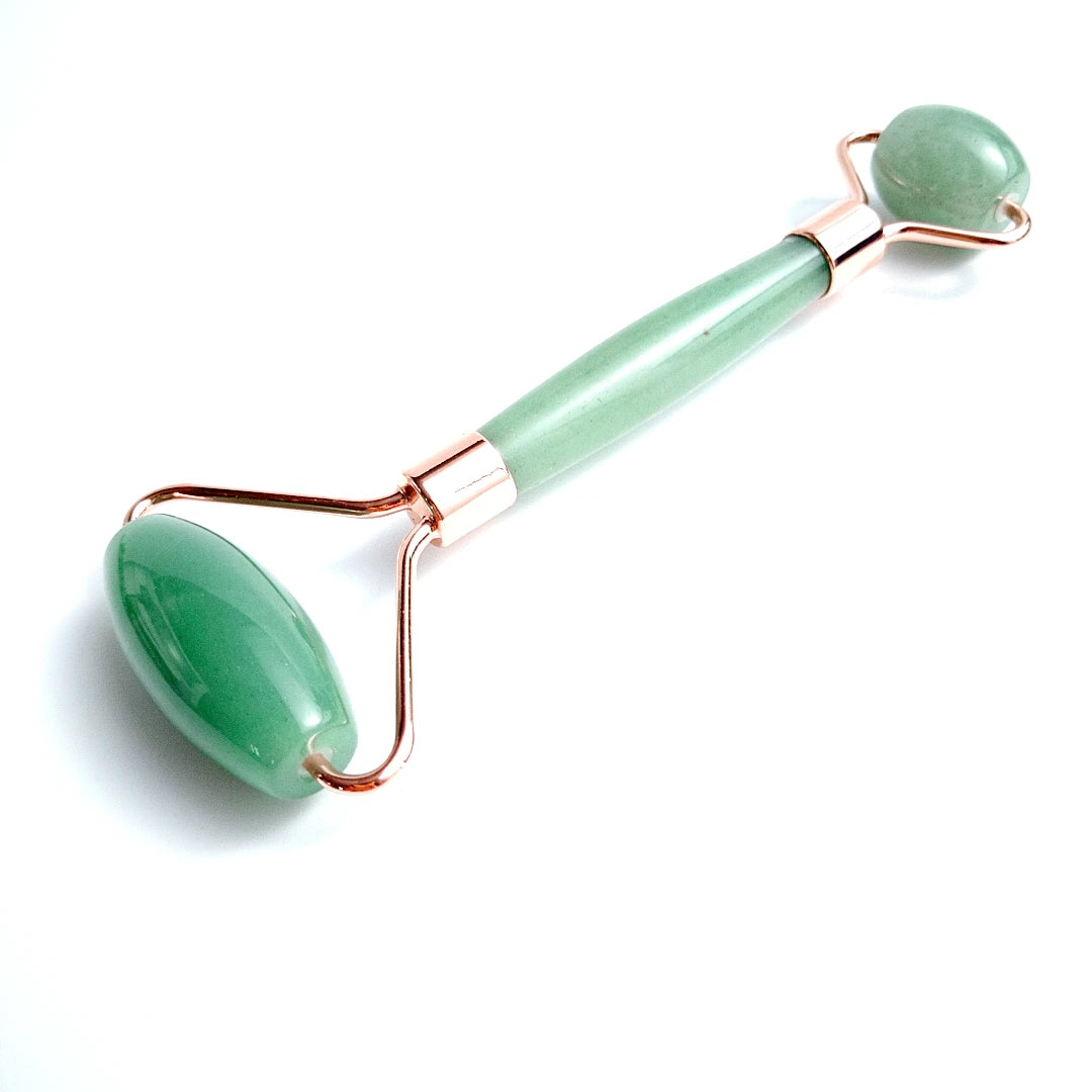Huiying Hot Wholesale Anti Aging Natural Green Jade Gem Roller For Face Double Neck Healing Slimming