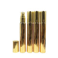 High Quality Empty Cylinder Shaped 15ml Shiny Gold Perfume Spray Bottle Press Parfum Glass Tube Fragrance Attar Bottles
