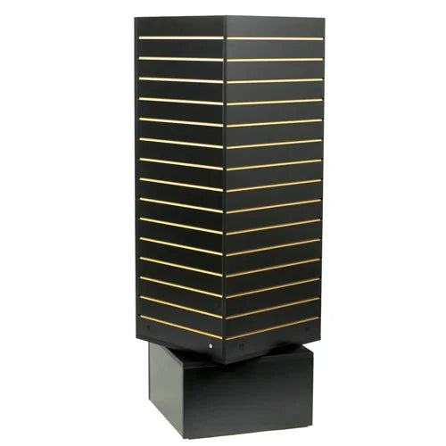 Manufacturer's Rotatable Wooden Slatwall Fixture MDF and Aluminium Clothes Rack for Retail Shop Display