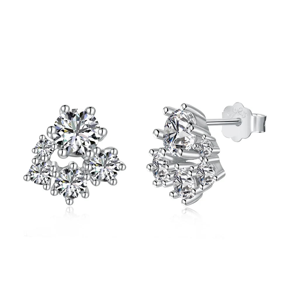 Dylam Oem Trend Classic Vintage Fine Jewelry Stud Earrings 925 Sterling Silver Design Beautiful Cubic Zirconia Earring for Women
