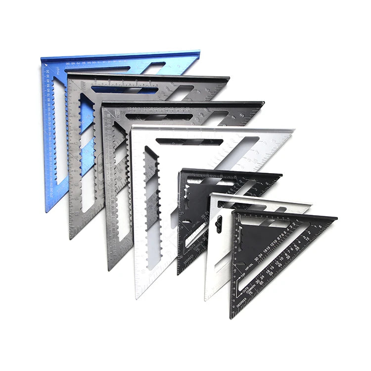 High Quality 7 Inch Aluminum Alloy Rafter Square Speed Square Triangle Carpenters Square for Wood Working