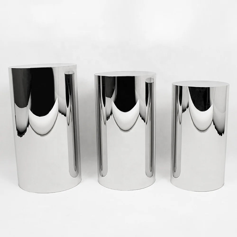 2026 Wholesale 3pcs Stainless Steel Cylinder Cake Stand for Event