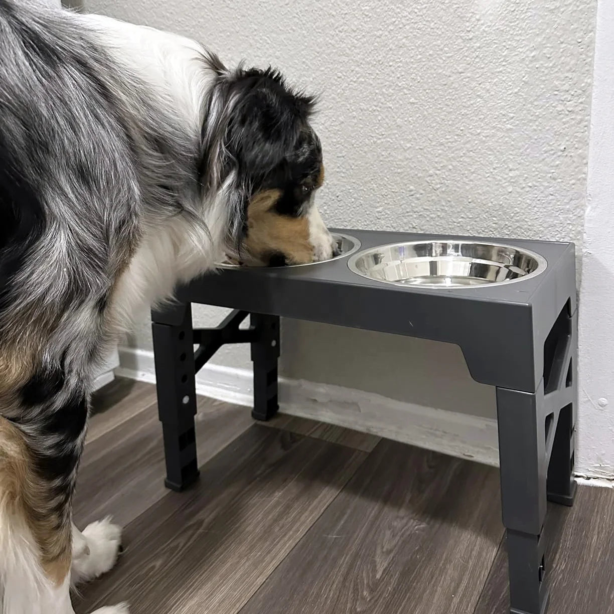 Stainless Steel Portable Slow Bowls with Water Collection & Spill-Proof Feature Elevated Ceramic Dog Bowls for Indoor Travel Use