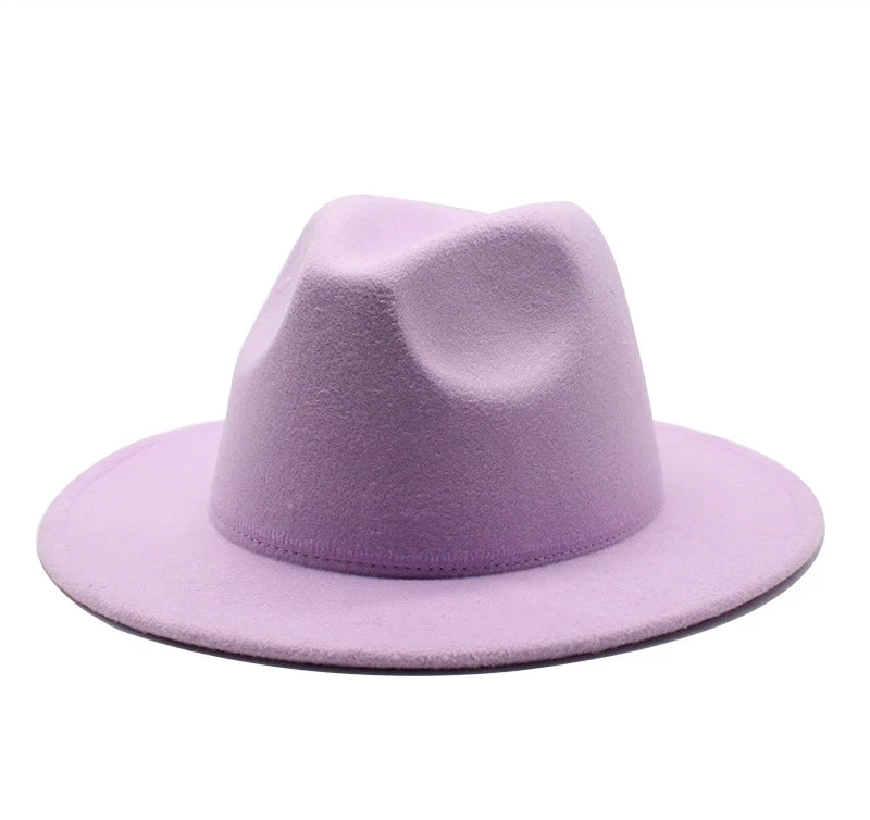Hot Wide Brim Wool Felt Men Fedora Hat Multi Color Fashion Party Formal Hat