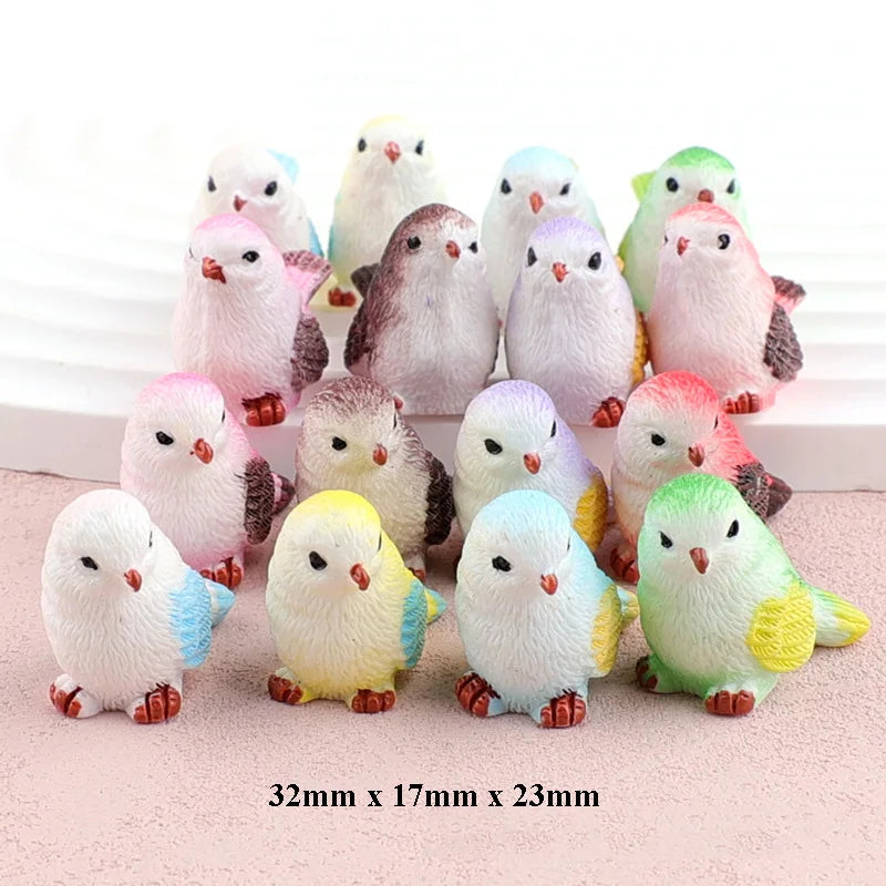 Hot Sale Dollhouse Decor Diy 3d Sparrow Miniature Resin Bird Figurines Ornament