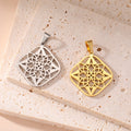Hollow Out Stainless Steel Flower Charm for Women Gold Plated Pendant for Necklace Bracelet Accessories for Jewelry Gifts