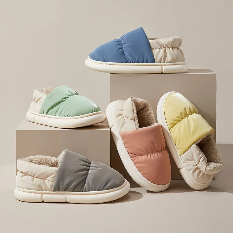 Women's All-Inclusive Soft Down Cloth Shoes for Indoor and Outdoor Winter Warm with Anti-Slip Heel for Slippers New Stock