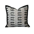 Light Luxury Modern Simple Cushion Black Edge Cut Flower High-End Knitted Pillowcase for Living Room Sofa Decorative