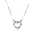 New Arrival Fashion Sterling Silver 925 Sweet Hollow Heart Necklace Pendant Collares for Anniversary Womens Jewelry