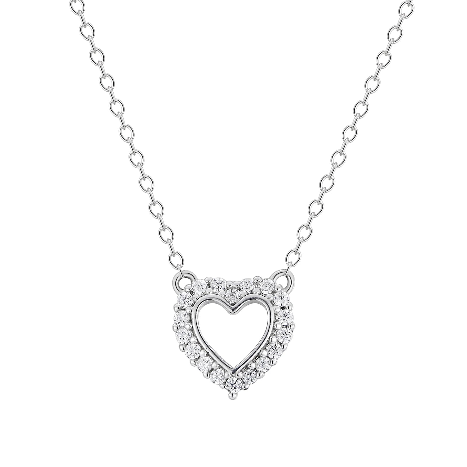 New Arrival Fashion Sterling Silver 925 Sweet Hollow Heart Necklace Pendant Collares for Anniversary Womens Jewelry