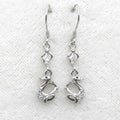 Sterling Silver 4*6mm Semi Mount Hoop Earrings Frame Empty Support Blank Setting S925 Base Without Center Stone for DIY Inlay
