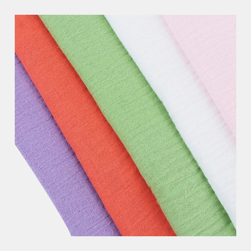 Breathable Dyed 100% Cotton Double Gauze Crinkle Cotton Fabric for Pajamas
