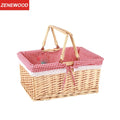 Popular Bamboo Rectangle Modern Picnic Basket Hamper with Handle Storage for Camping Use