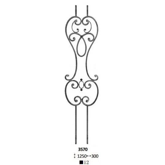 Ornamental Wrought Iron Components Spindles Baluster for Staircase Railing Balustrade Balcony Gate Fence Parts