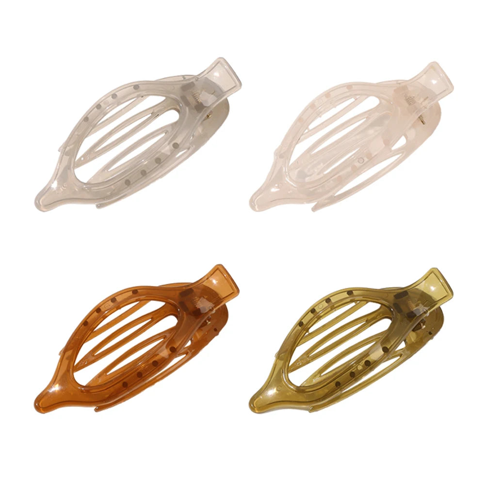 2022 11cm Jelly Color Transparent Metal & Plastic Styling Duckbill Hair Clip Claws European-American Fashion for Women Girls