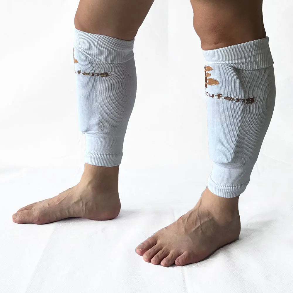 Custom Designed Long Soccer Football Leg Warmers Youth Children Compression Calf Sleeves Shin Guard Cuff Pocket Bottom Knee High