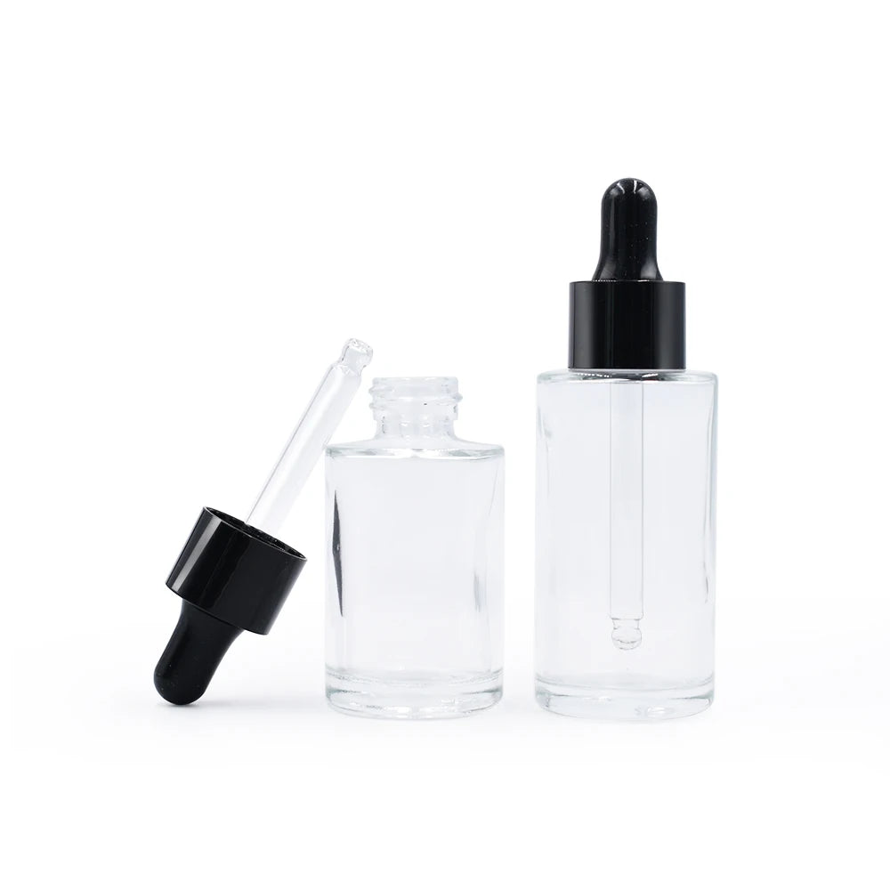 10ml 20ml 30ml 50ml 60ml 80ml 100ml Flat Shoulder Glass Bottle Empty Essential Oil Glass Dropper Bottle Hair Care