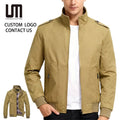 Custom Brand Logo Spring Autumn Men Casual Solid Fashion Slim Overcoat Bomber Baseball Plus Size Jacket