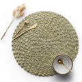 Hot Sale OEM PVC Scald-Proof Anti-slip Weave Table Mat Bamboo Shape  Dinner Set Nordic Style  Placemat Foldable Dish Mat
