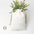 Recycle Custom Printed logo Wholesale  Cloth Cosmetic Container  Gift Cotton  Drawstring Dust Bags With Brown Ribbon