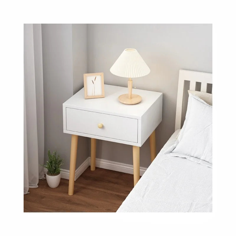 Factory Wholesale Simple White Nightstand with Drawers Customizable Bedroom Furniture for Home Use for Apartments