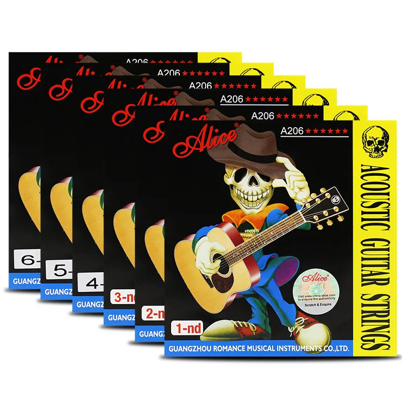 Alice A206 A206P SL L Acoustic Folk Guitar Strings Set Steel String Entry Level