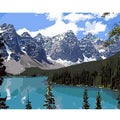 Diy Painting by Numbers for Adults Modern Lake Mountain Landscape Picture Acrylic Paint Canvas Classic Style for Beginners