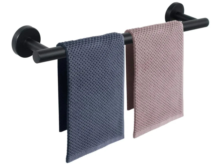 24 Inch Matte Black Towel Bar - Heavy Duty Stainless Steel Towel Rack Wall Mounted Bathroom Towel Holder
