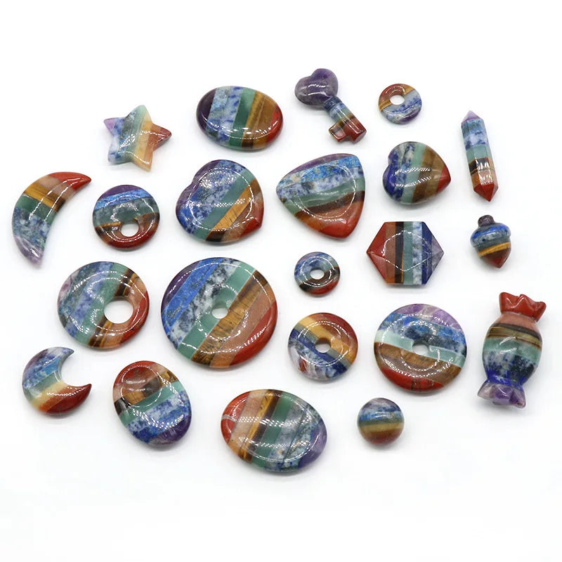 7 Chakra Orgone Energy Crystal Healing Pendant Necklace Gemstone Carved Skull Angel Pyramid Stars Moon Heart Crystal Crafts