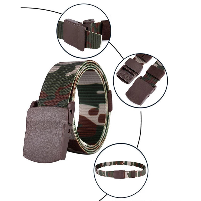 Custom Brand Camo for Buckle Web Belt Canvas and Nylon Fabric Many Colors-Camp Style
