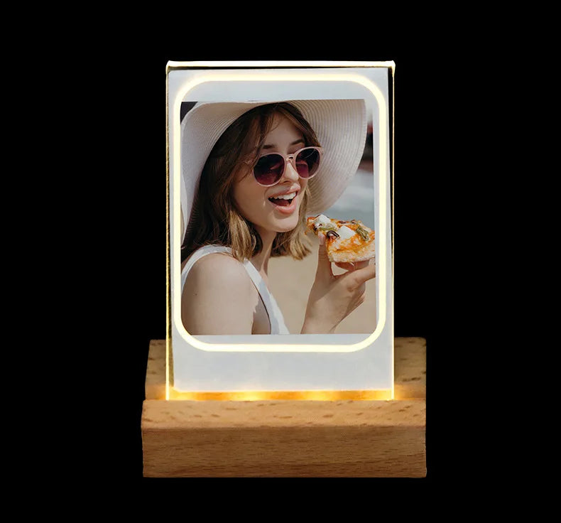 Luminous Instax Mini Photo Film Picture Frame LED Acrylic Plywood Stand Plastic Frames for Displaying Memories