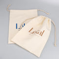 Recyclable Custom Logo Printing Linen Cotton-Padded Shoes Dust Bag Natural Drawstring Packing Cotton Muslin Gift Bag